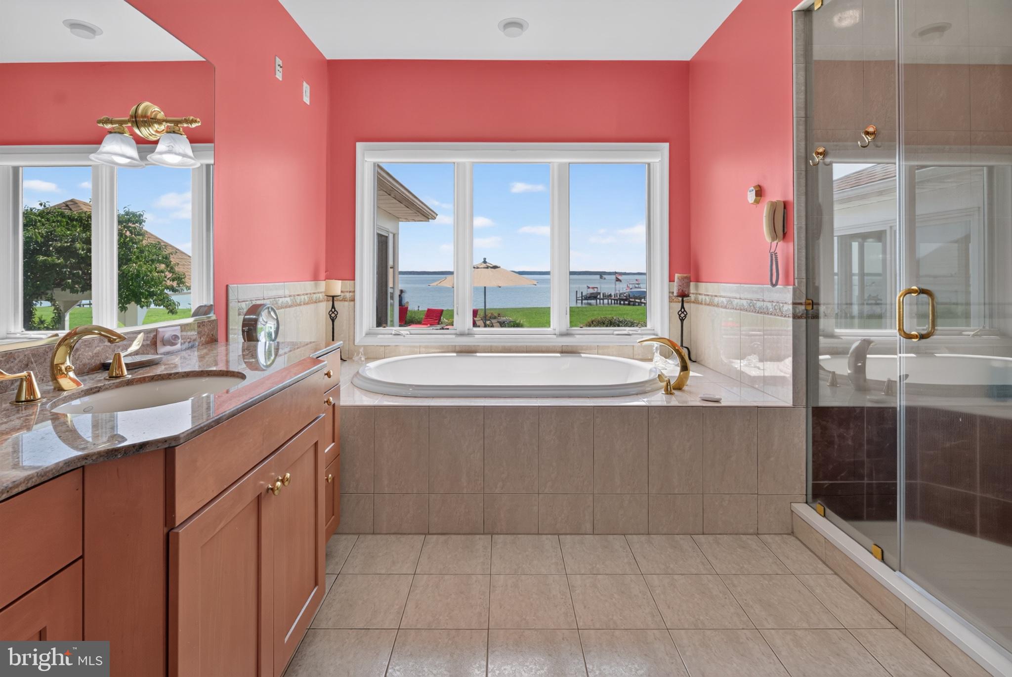 2882 Cox Neck Road Chester, MD 21619 - Photo 55 of 93 Primary suite super bath with stunning views