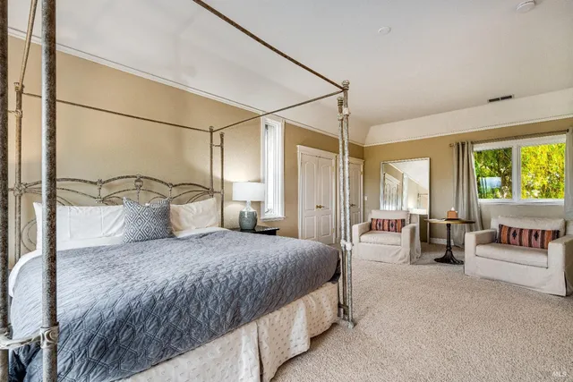 a view of a lake with a mountain