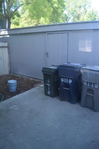 a room with a fireplace