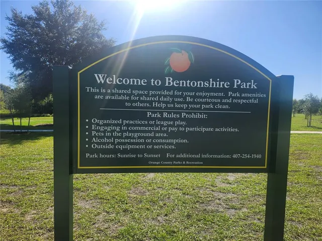 a view of a park with slide