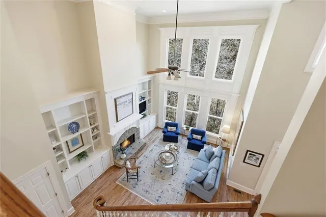 a view of a chairs and table in a room
