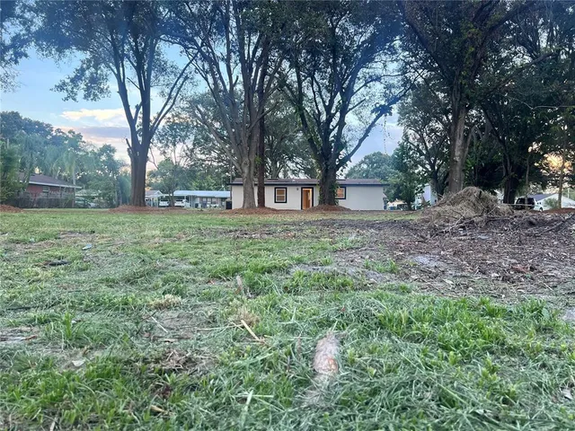 a big yard with lots of green space and trees