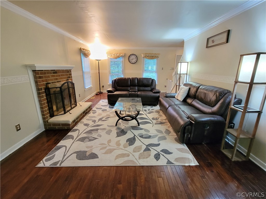 5814 Laurel Trail Road Midlothian, VA 23112 - Photo 11 of 34 a living room with furniture and a fireplace