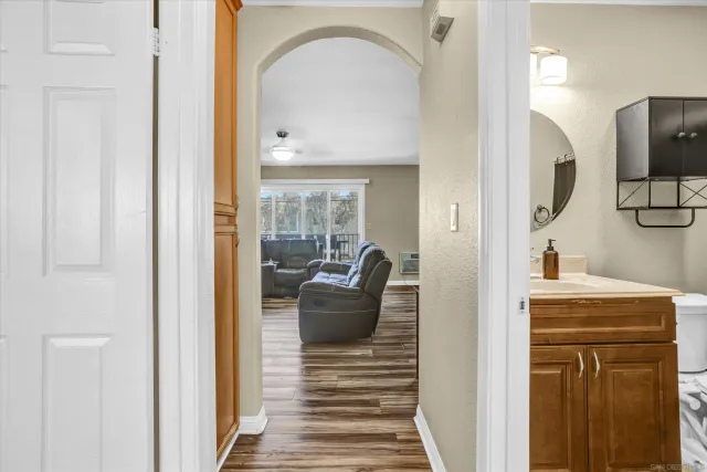 a view of living room and dining room