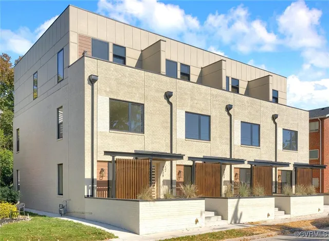 a view of a building with many windows