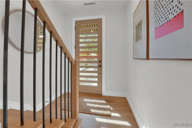 a view of an entryway with staircase