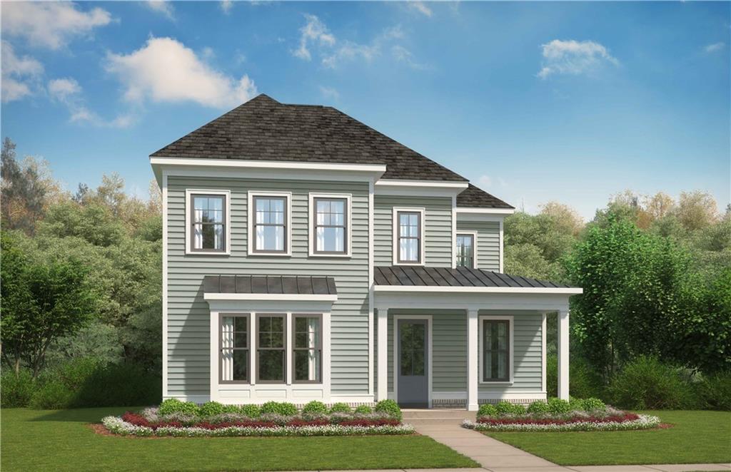The HANSON on lot 47. This is a rendering of what the exterior elevation will look like when finished. 