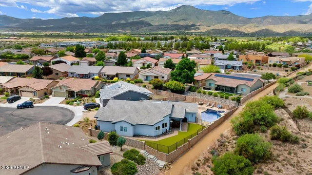 a view of a city with mountains
