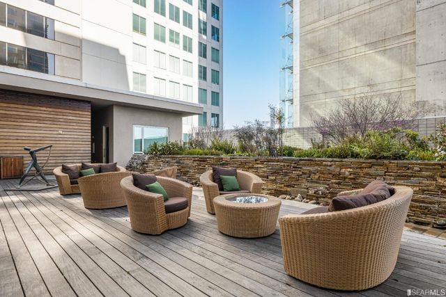 a city view with tall buildings