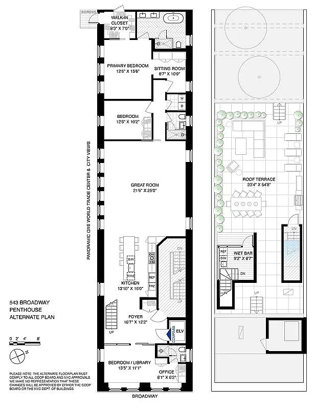 543 Broadway, Unit PH Manhattan, NY 10012 - Photo 14 of 14 a picture of a bench in front of a mirror