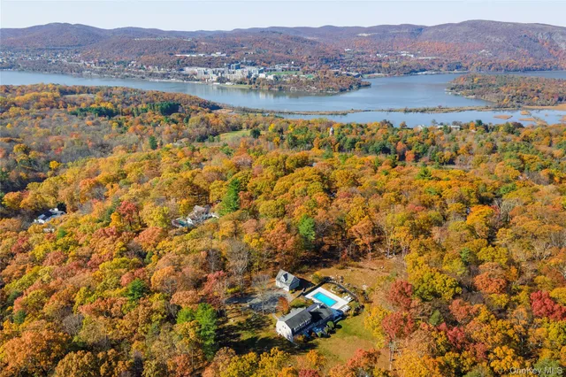 a view of lake and mountain
