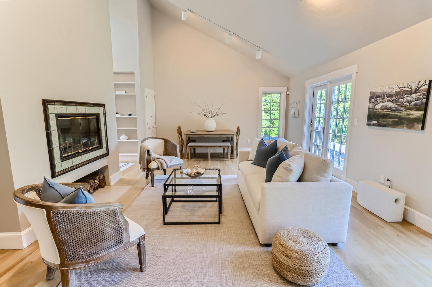 300 N Road Chilmark, MA 02535 - Photo 33 of 69 a living room with furniture and a fireplace