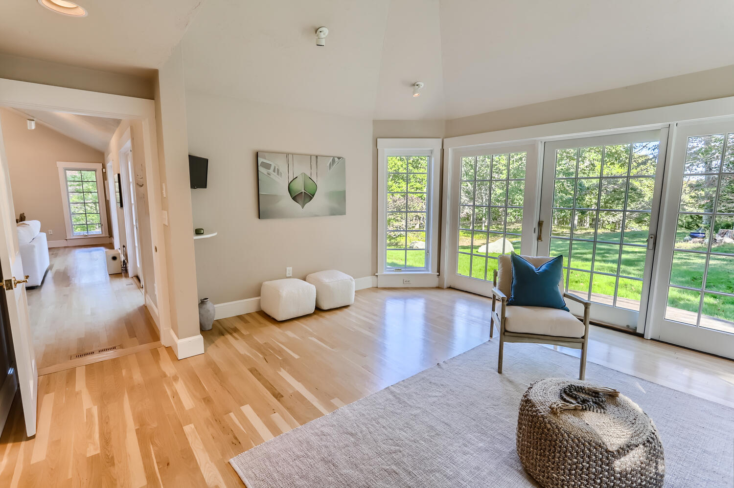 300 N Road Chilmark, MA 02535 - Photo 40 of 69 a living room with furniture and a floor to ceiling window