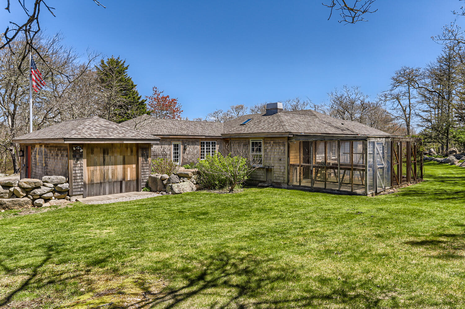 300 N Road Chilmark, MA 02535 - Photo 61 of 69 a view of a house with a yard porch and sitting area