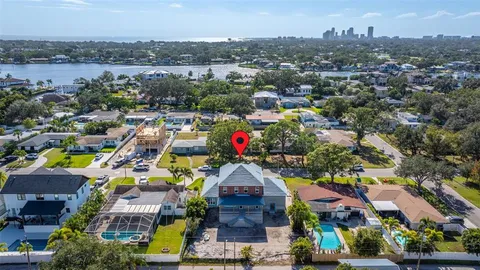 an aerial view of multiple house