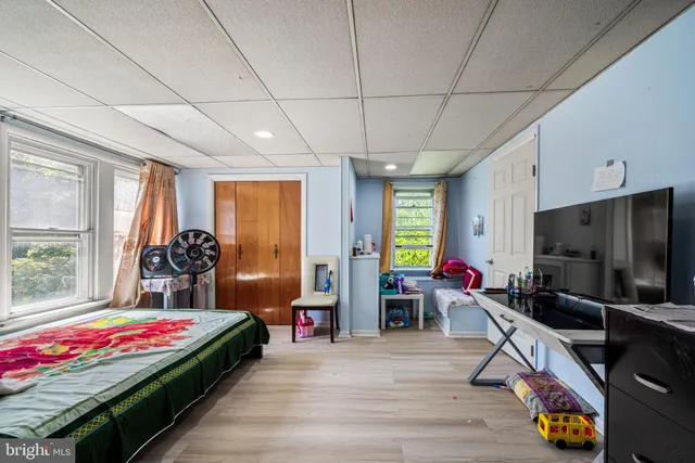 a view of a backyard with plants and a patio