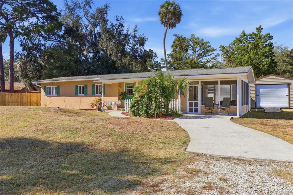 a house view with a outdoor space