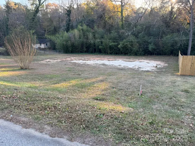 a view of a yard with a tree
