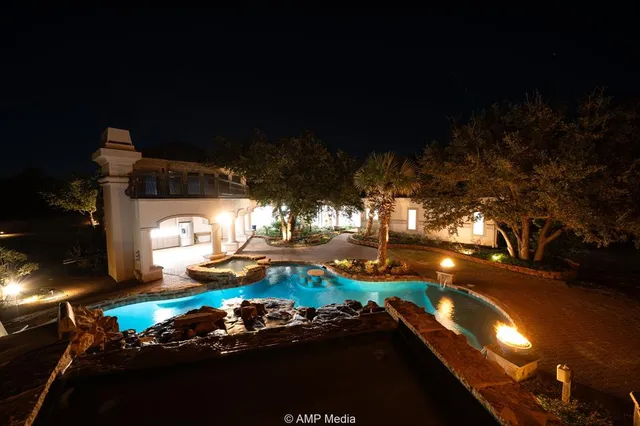an aerial view of beach and ocean