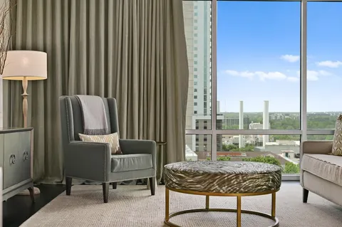 a living room with furniture