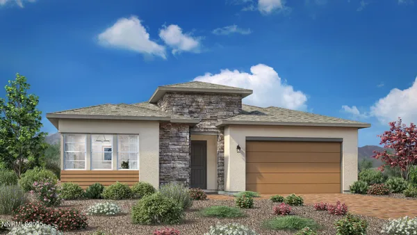 a view of a house with a fountain