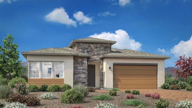 a view of a house with a fountain
