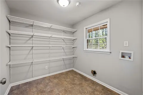 a view of a room with storage