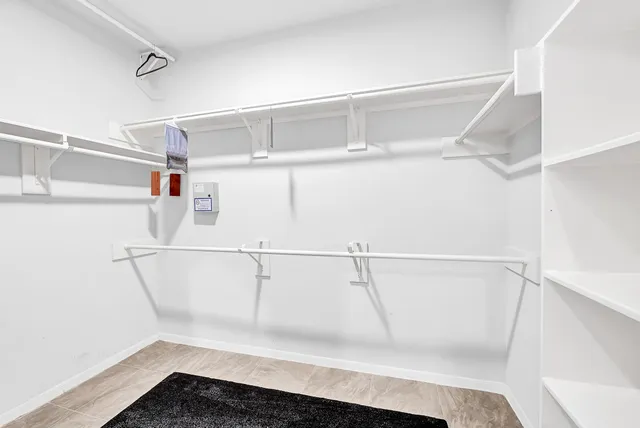 a view of small space with racks on the wall