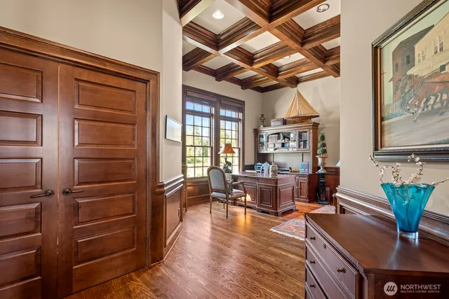 a view of a living room and dining room