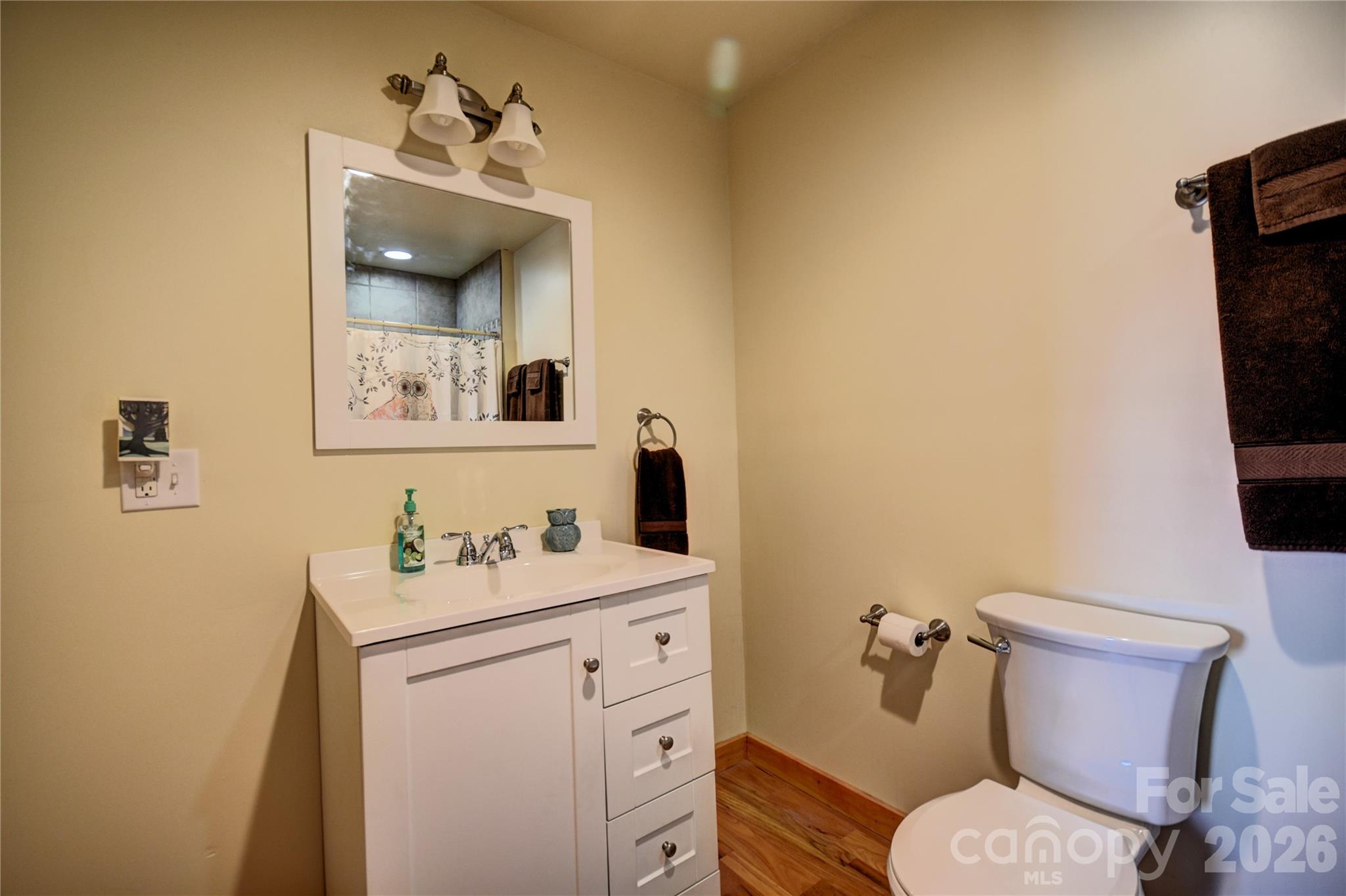 85 Homish Garden Waynesville, NC 28785 - Photo 30 of 32 a bathroom with a toilet sink and mirror