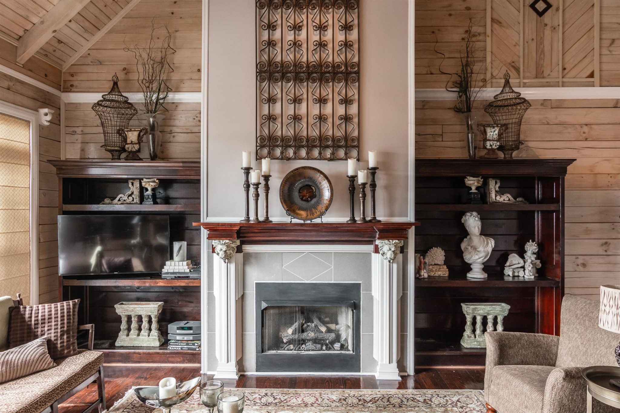 185 Dillon Road Baxter, TN 38544 - Photo 15 of 25 a living room with a fireplace and a wooden floor