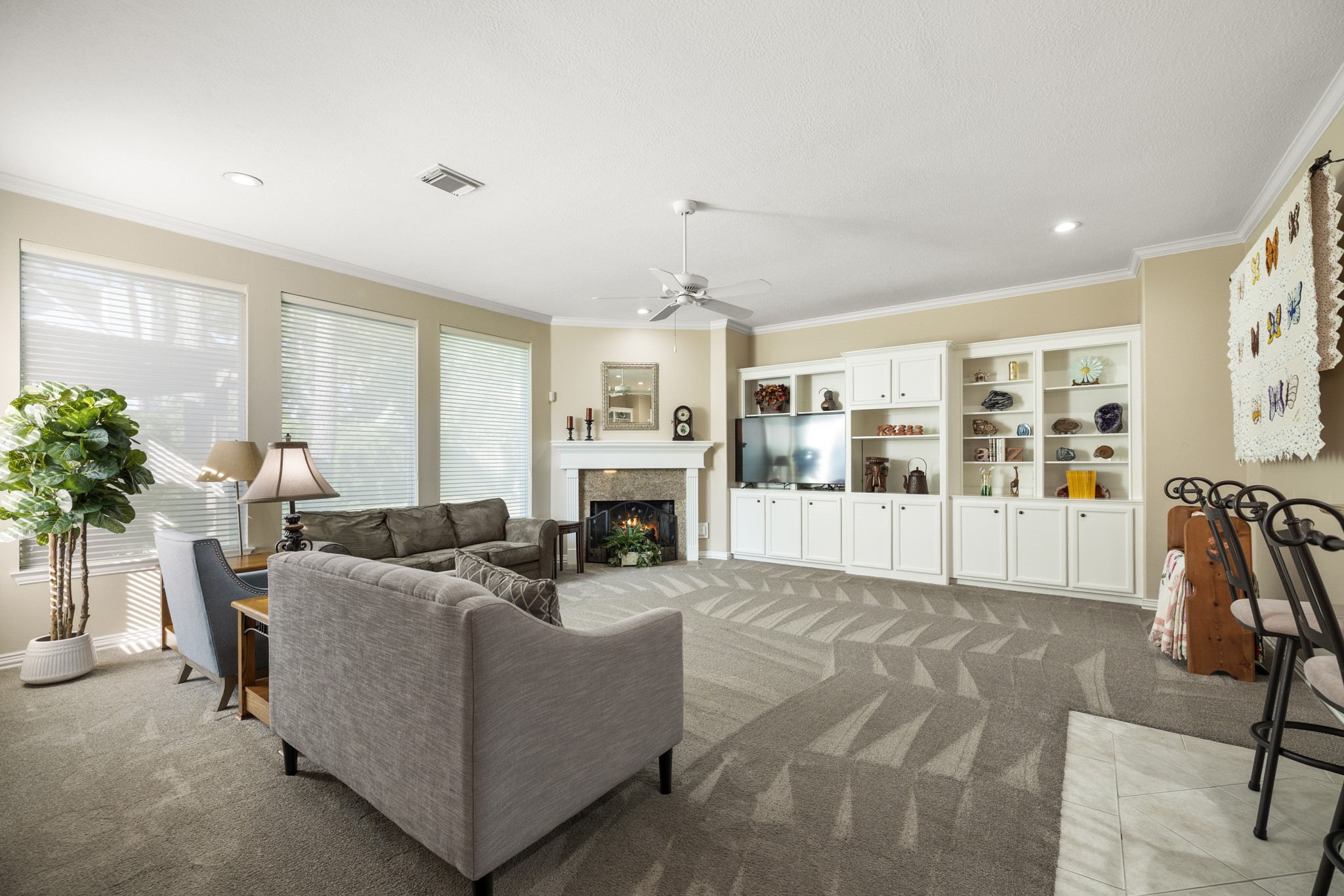 19315 Puget Lane Spring, TX 77388 - Photo 16 of 49 a living room with furniture potted plant and a fireplace