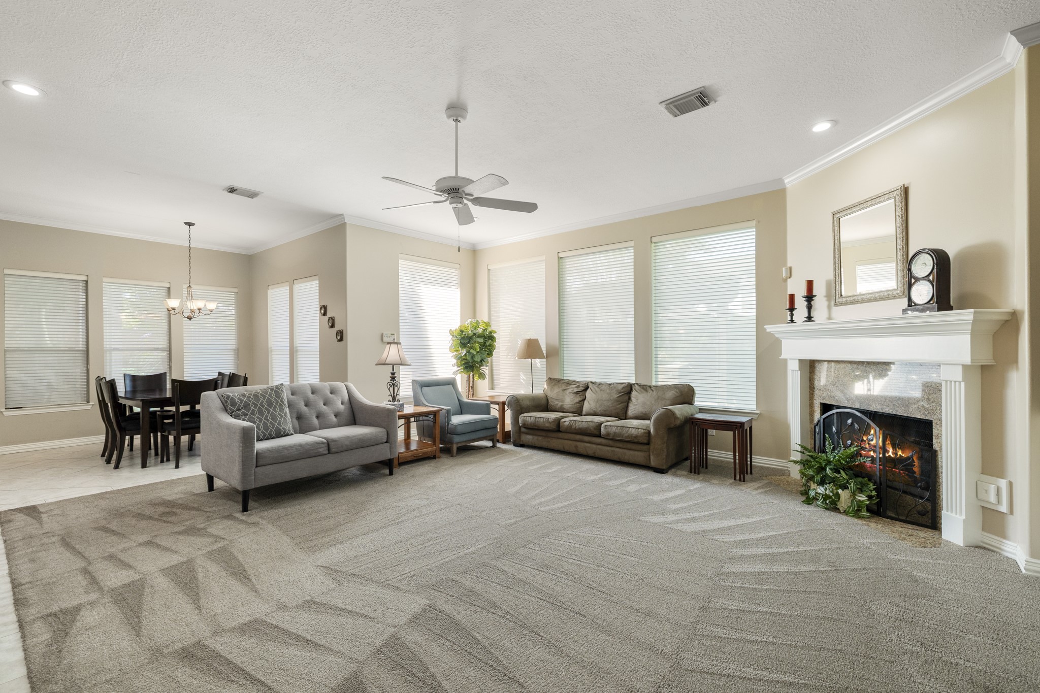 19315 Puget Lane Spring, TX 77388 - Photo 17 of 49 a living room with furniture and a fireplace