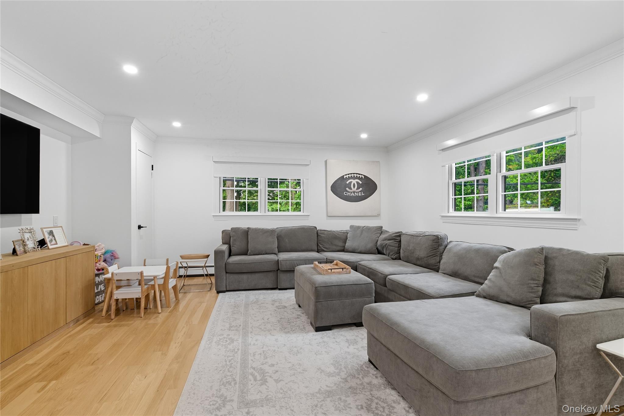 17 Entrance Road East Hills, NY 11577 - Photo 18 of 30 a living room with furniture and a flat screen tv