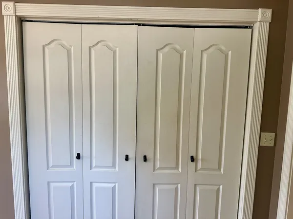 a view of a glass door with a glass door