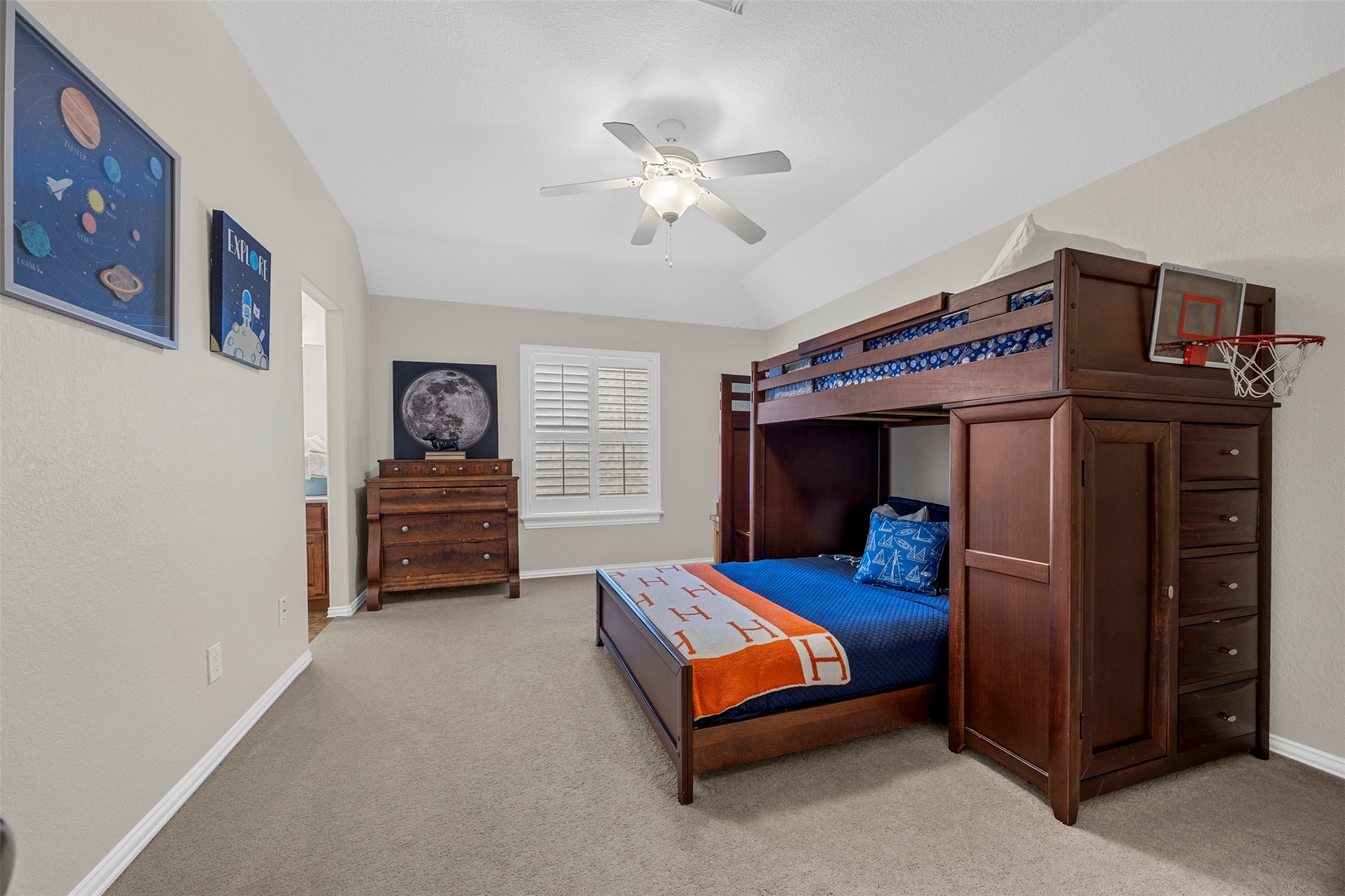 2603 Hendricks Lakes Drive Spring, TX 77388 - Photo 36 of 50 Spacious secondary bedroom with soaring ceilings and plantation shutters.