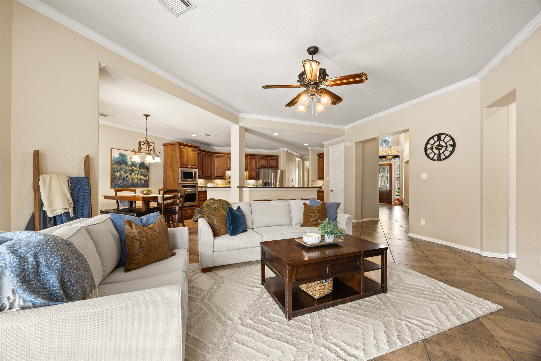 2603 Hendricks Lakes Drive Spring, TX 77388 - Photo 9 of 50 Bright, open living space designed for connection, offering clear sightlines to the kitchen and dining area with plenty of room for hosting and everyday comfort.