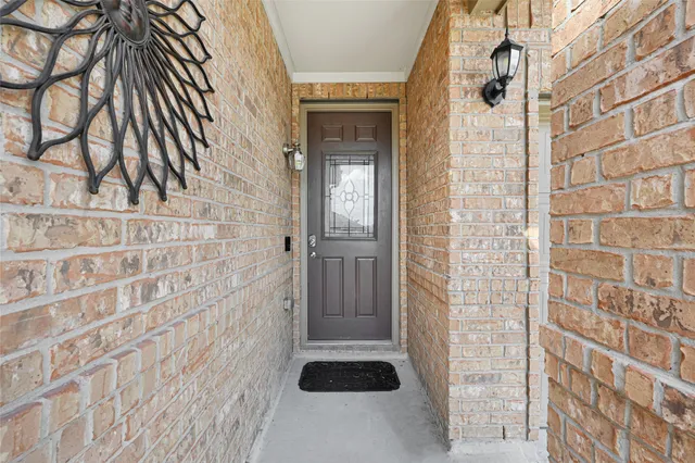 front view of a brick house