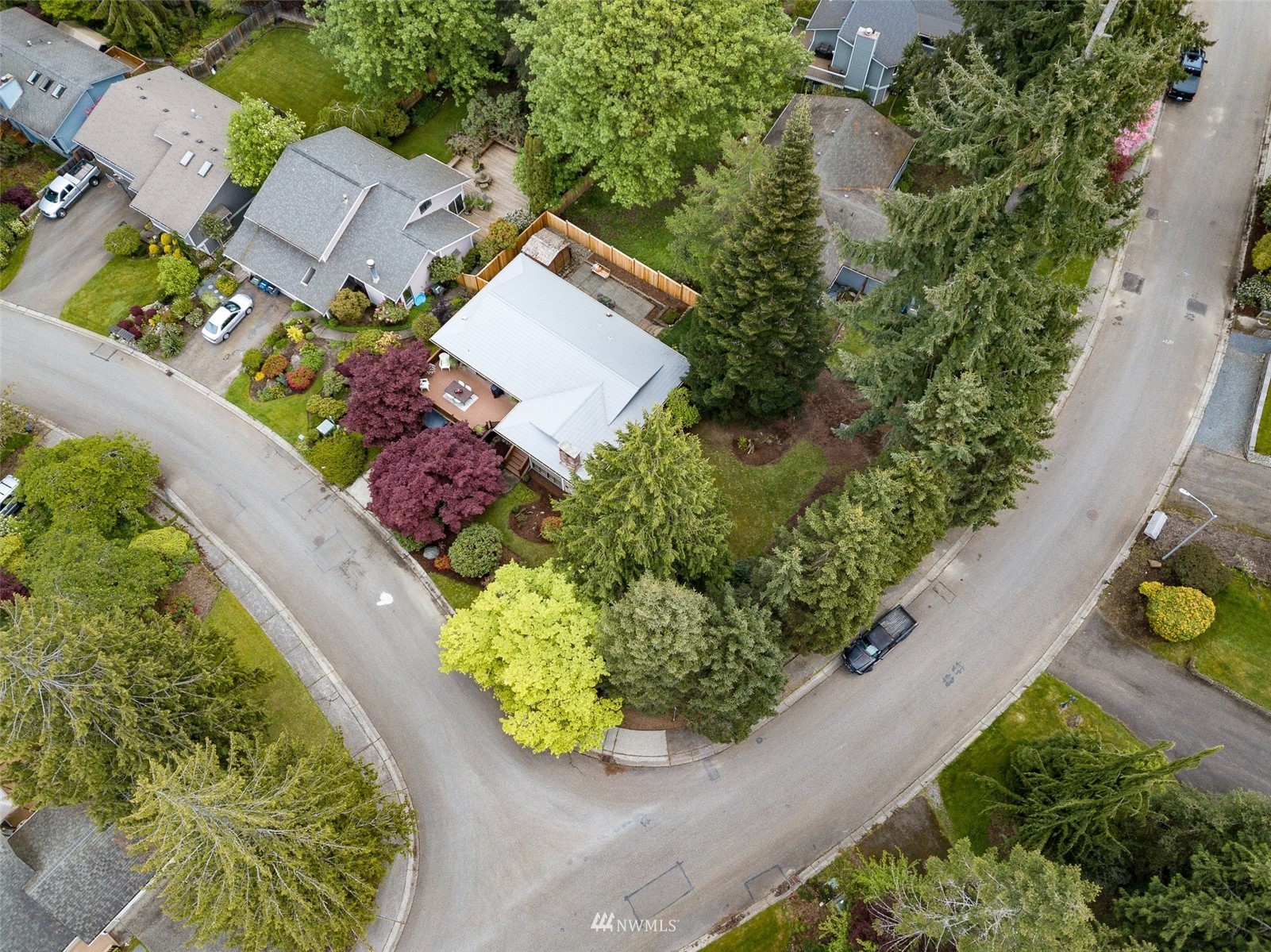 22105 2nd Place West Bothell, WA 98021 - Photo 34 of 37 an aerial view of a house with a yard and a garden