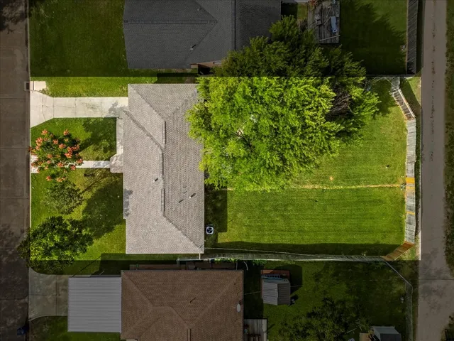 an aerial view of a house