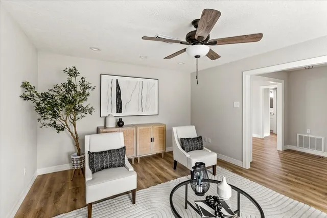 a living room with furniture