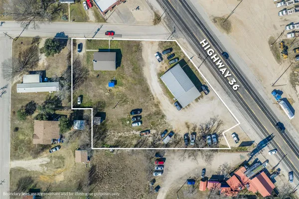 an aerial view of a house