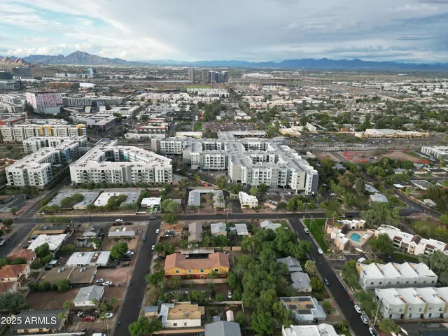an aerial view of city