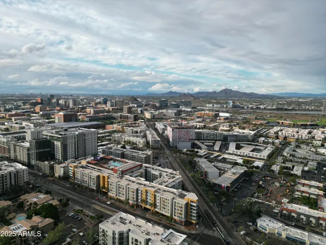 an aerial view of a city