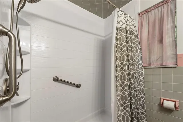 a bathroom with a shower