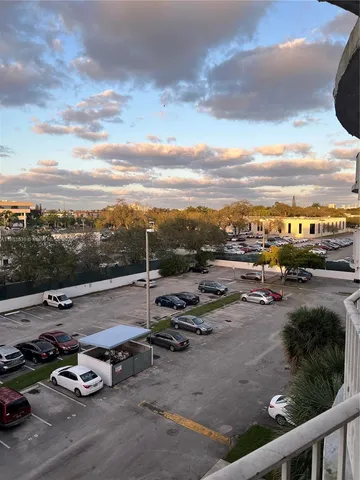 a view of a terrace with city view