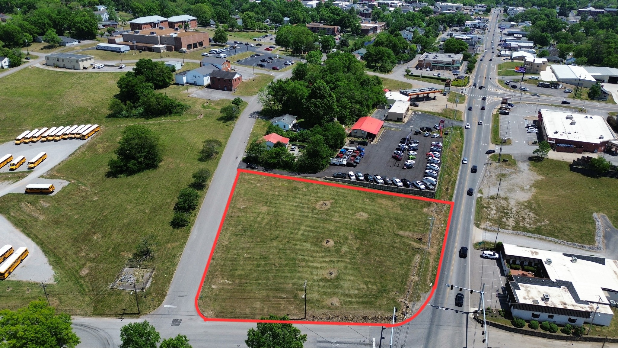 752 West College Street Pulaski, TN 38478 - Photo 4 of 4 an aerial view of residential houses and outdoor space