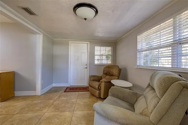 a living room with furniture