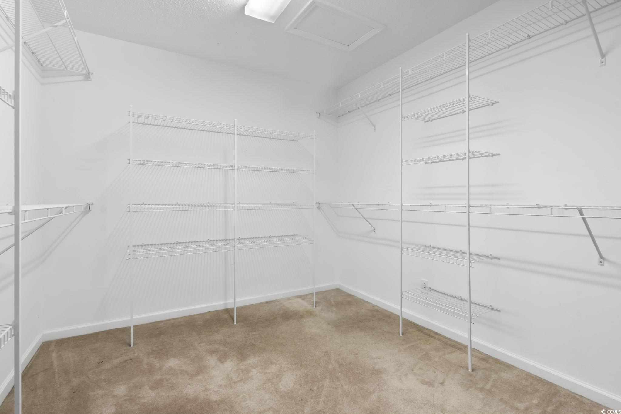 914 Dock Place Murrells Inlet, SC 29576 - Photo 19 of 37 Walk in closet with carpet flooring and attic access
