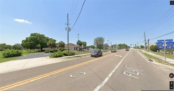 an aerial view of a swimming pool